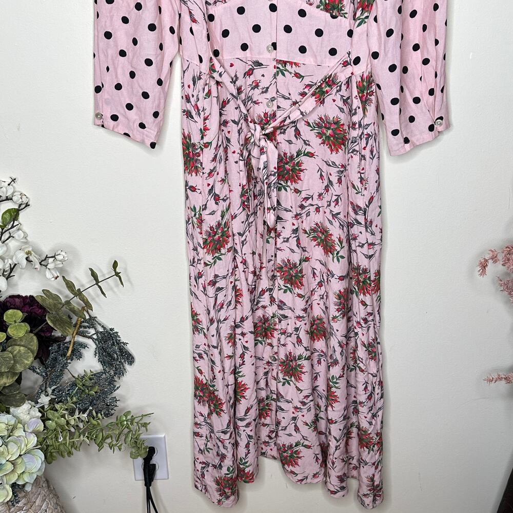 CATH KIDSTON Forever Button-Through Tea Maxi Dress Pale Pink Floral Sz 12 {3Q7} - Picture 6 of 10